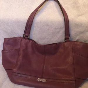Coach Park Berry Leather Carrie Tote
